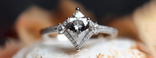 Kite cut engagement ring - Stunning kite-shaped diamond in a classic setting.
