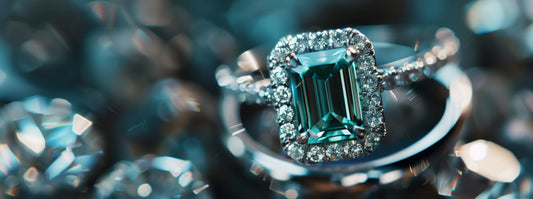 Emerald cut diamond ring with a classic and glamorous setting.