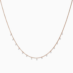 Floating Diamonds Necklace in Rose Gold