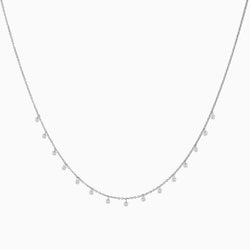 Floating Diamonds Necklace in White Gold