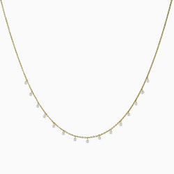 Floating Diamonds Necklace in Yellow Gold
