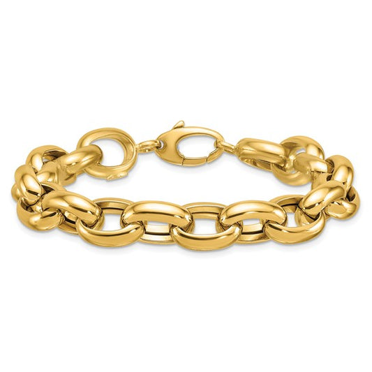 Open Link Gold Bracelet on a white background