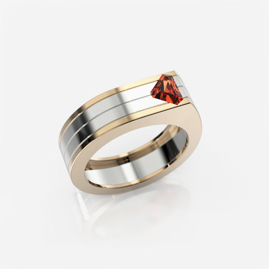 Platinum & Yellow Gold Men's Wedding Band
