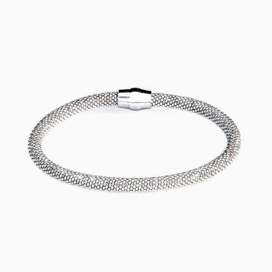 White Gold Plated Mesh Small Bracelet