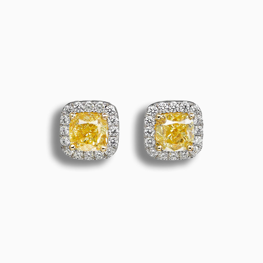 Yellow Diamonds Gold Earrings