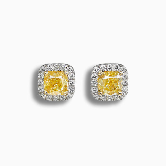 Yellow Diamonds Gold Earrings