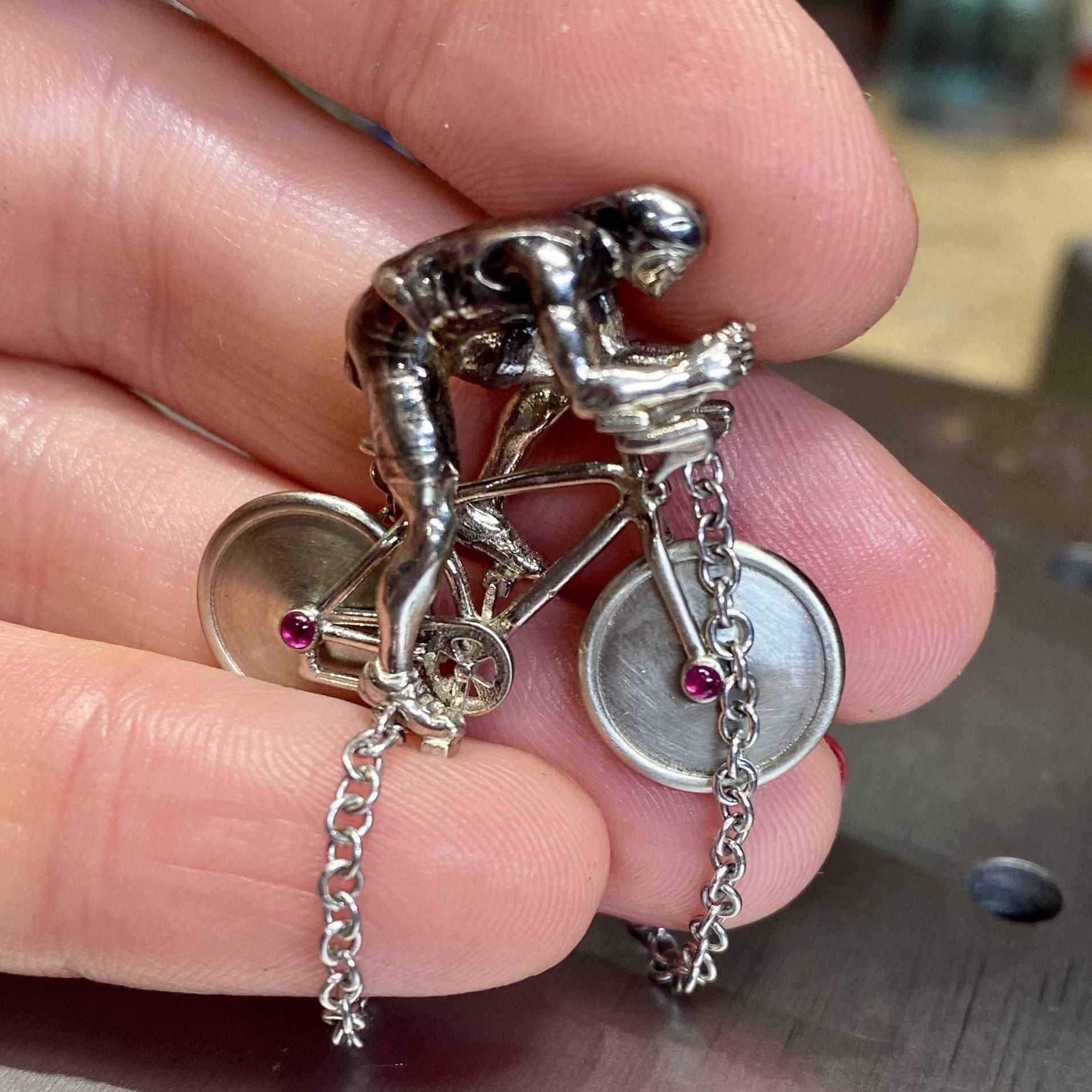 Frontside of The Cyclist Gold Necklace