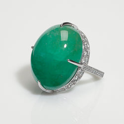 Colombian Emerald & Platinum Ring