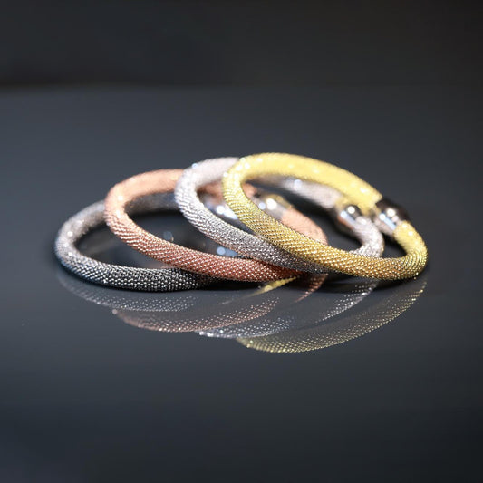 Gold Plated Large Mesh Bracelets