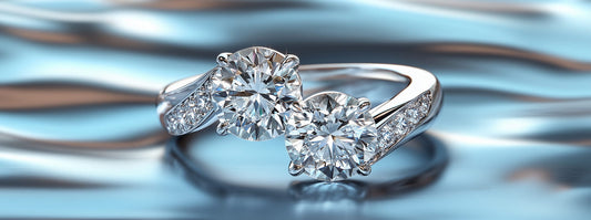 Romantic Toi et Moi engagement ring with two-stone design.