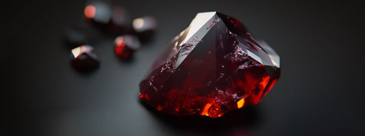 A vibrant garnet gemstone, the primary January birthstone.
