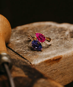 Toi-et-Moi Sapphire Rose Gold Ring