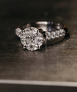 Illusion Set Pave Diamond Engagement Ring