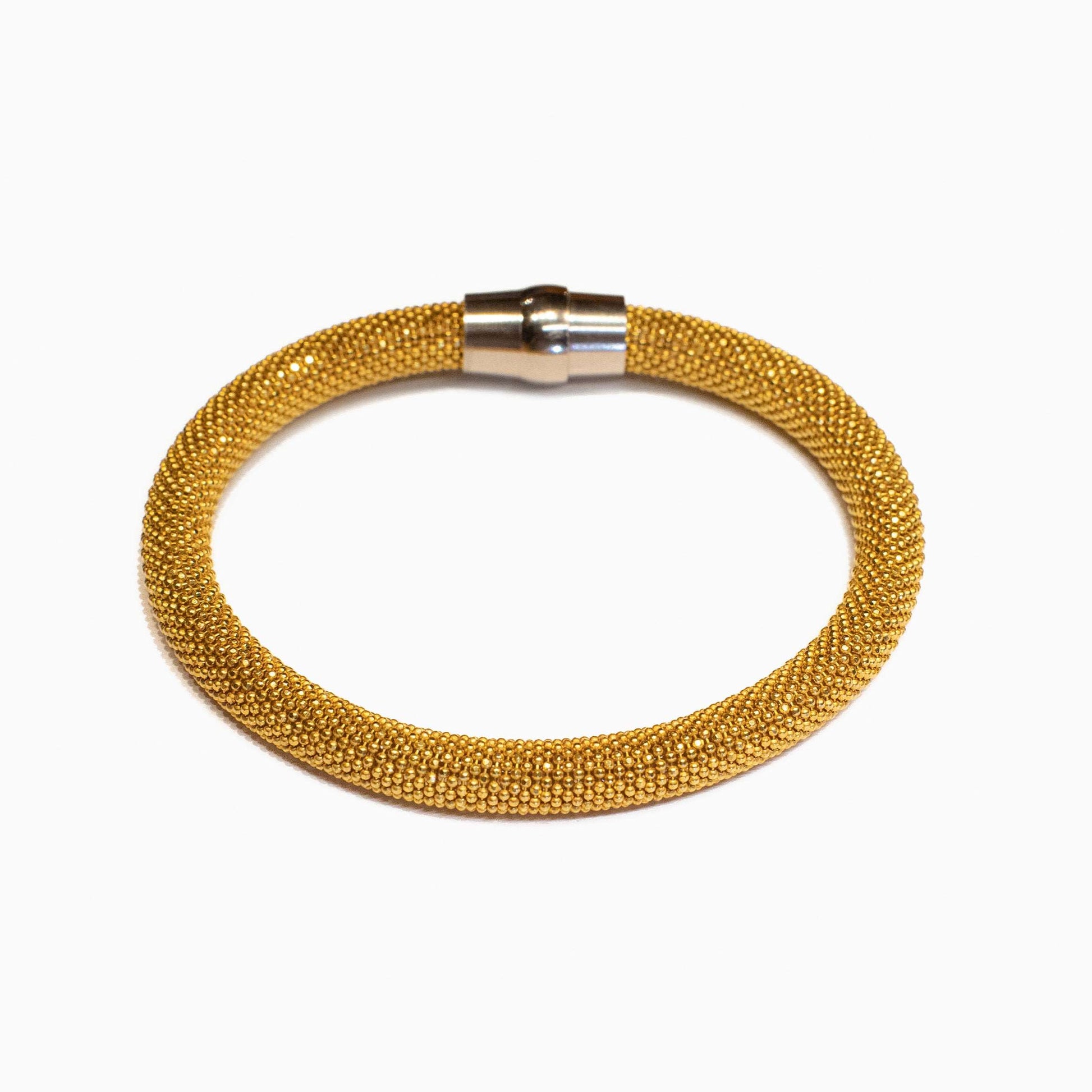 Yellow Gold Plated Large Mesh Bracelet
