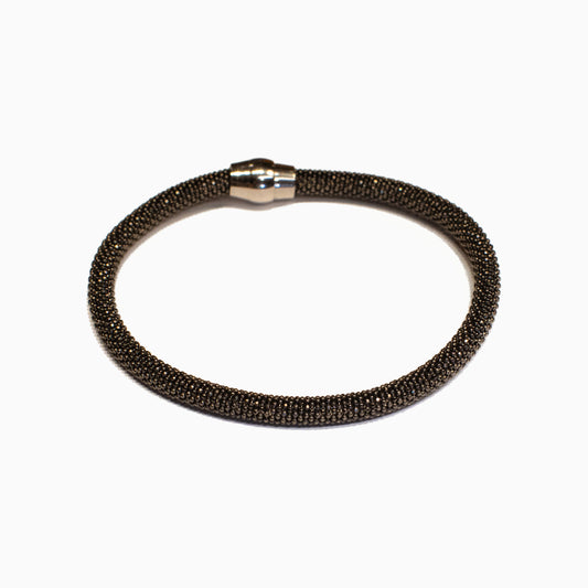 Black Gold Plated Large Mesh Bracelet on a white background