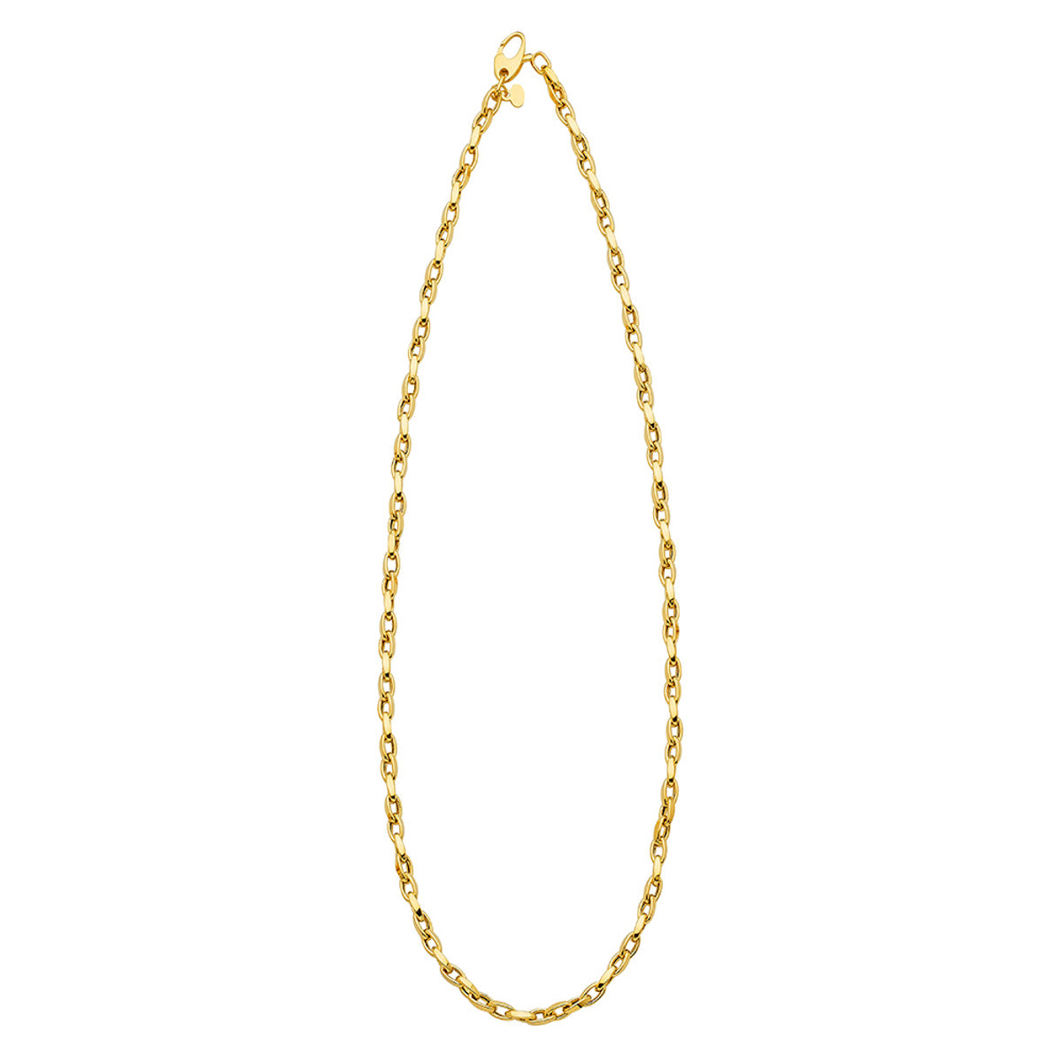 Yellow Gold Oval Link Necklace