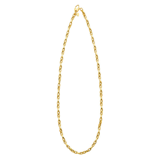 Yellow Gold Oval Link Necklace