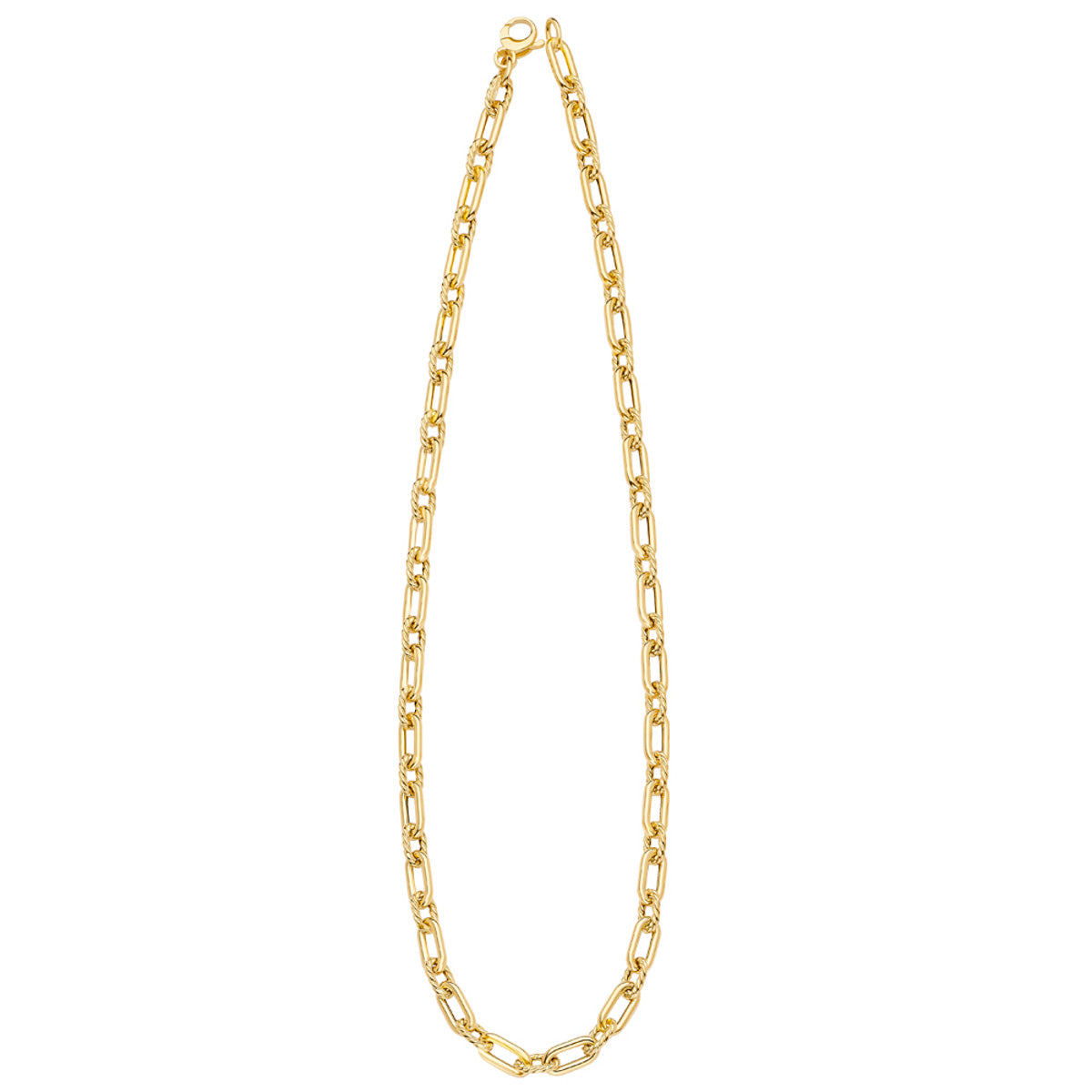 Oval Twist Link Yellow Gold Necklace