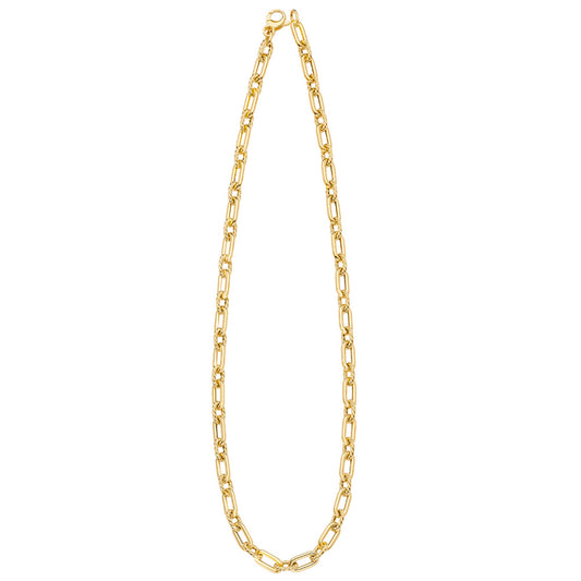 Oval Twist Link Yellow Gold Necklace