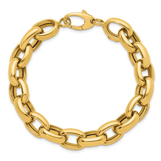  Open Link Gold Bracelet on a white background