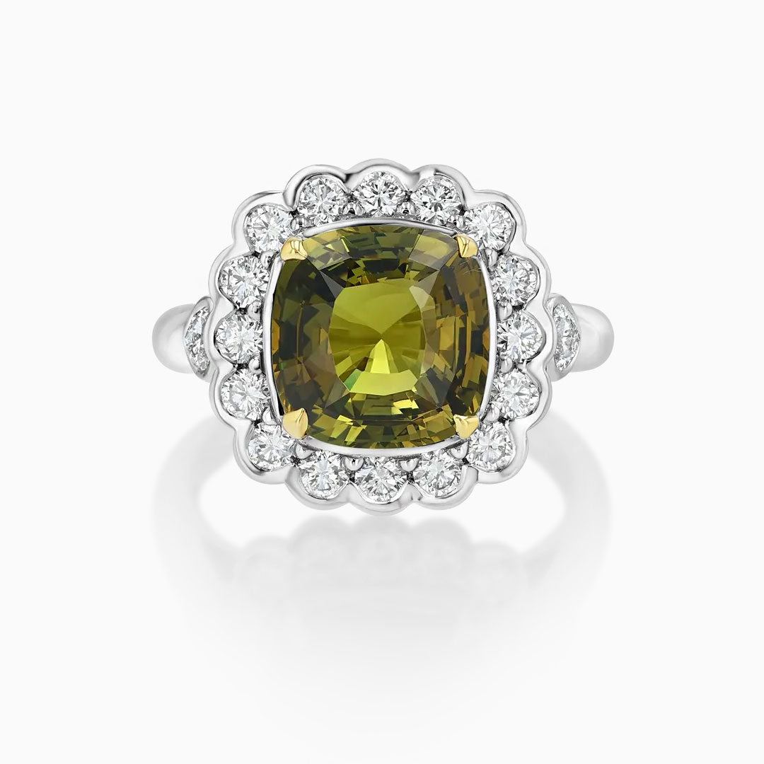 Cushion Alexandrite Diamonds & Platinum Ring