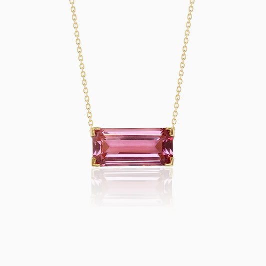 10.60carat Pink Tourmaline Yellow Gold Pendant