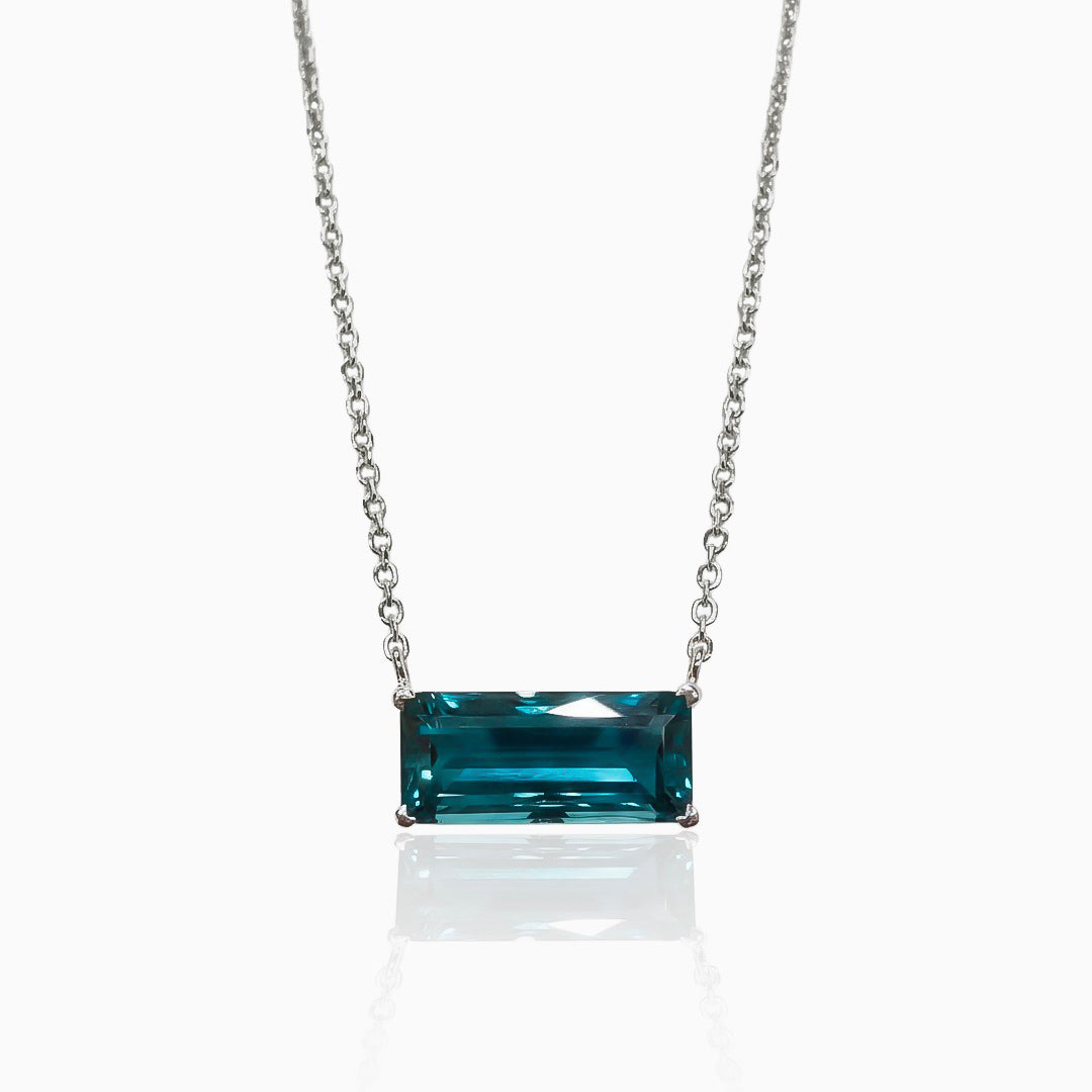 7.35carat Indicolite Tourmaline White Gold Pendant