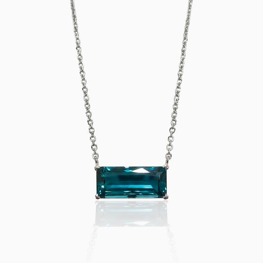 7.35carat Indicolite Tourmaline White Gold Pendant