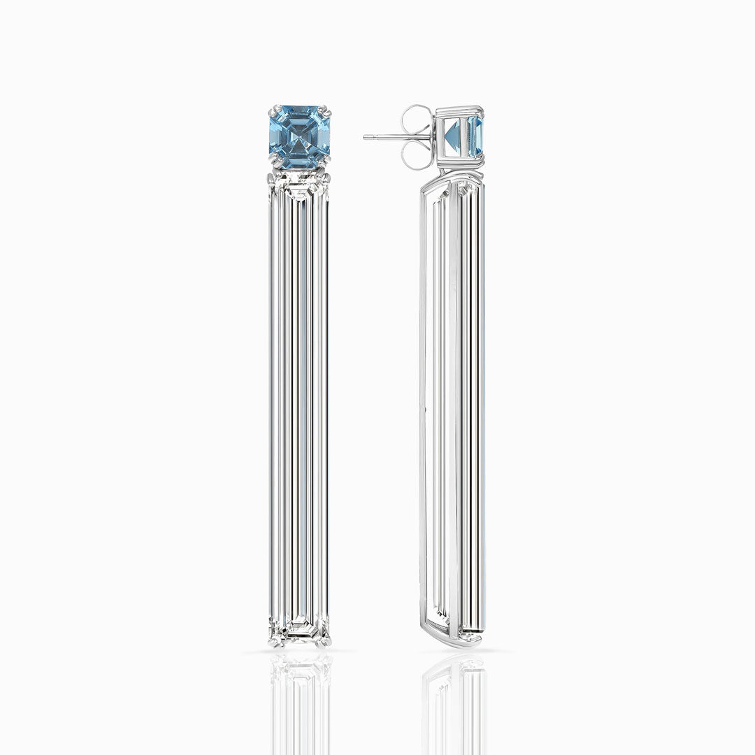 Aquamarine & Rock Crystal Earrings
