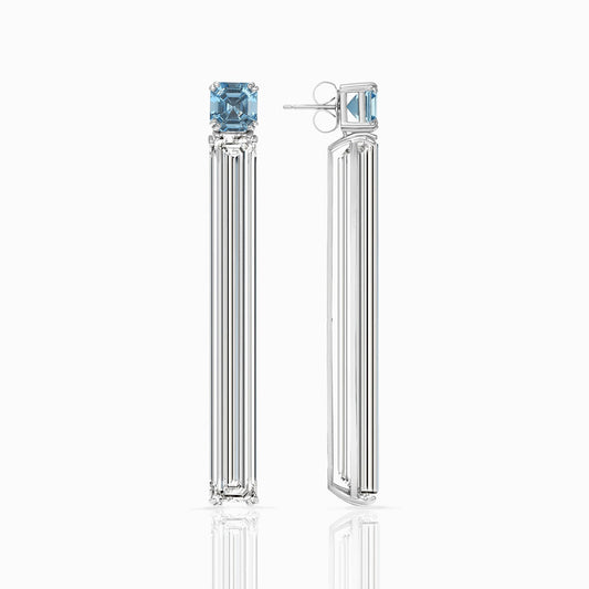 Aquamarine & Rock Crystal Earrings