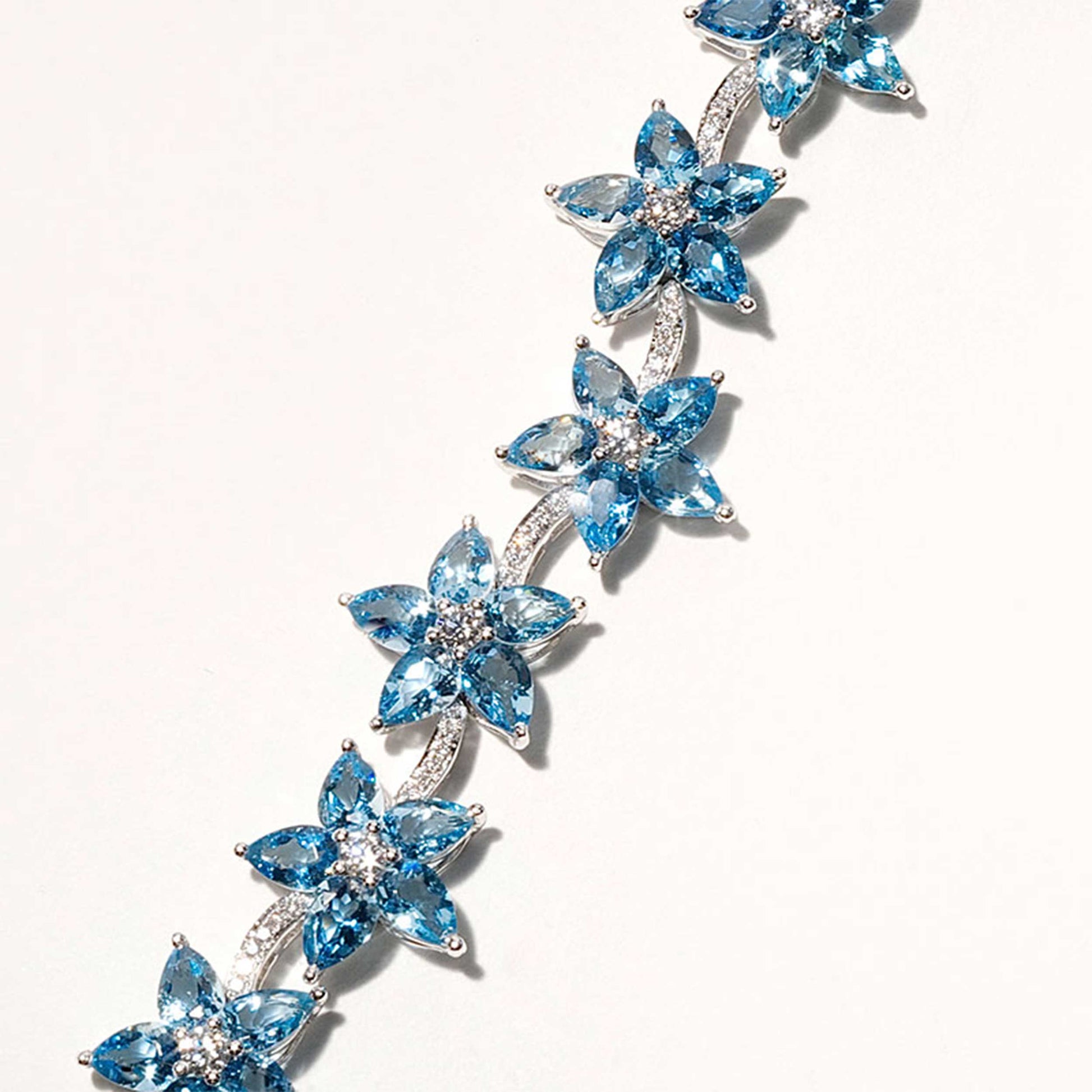 Aquamarine & Diamond Platinum Bracelet