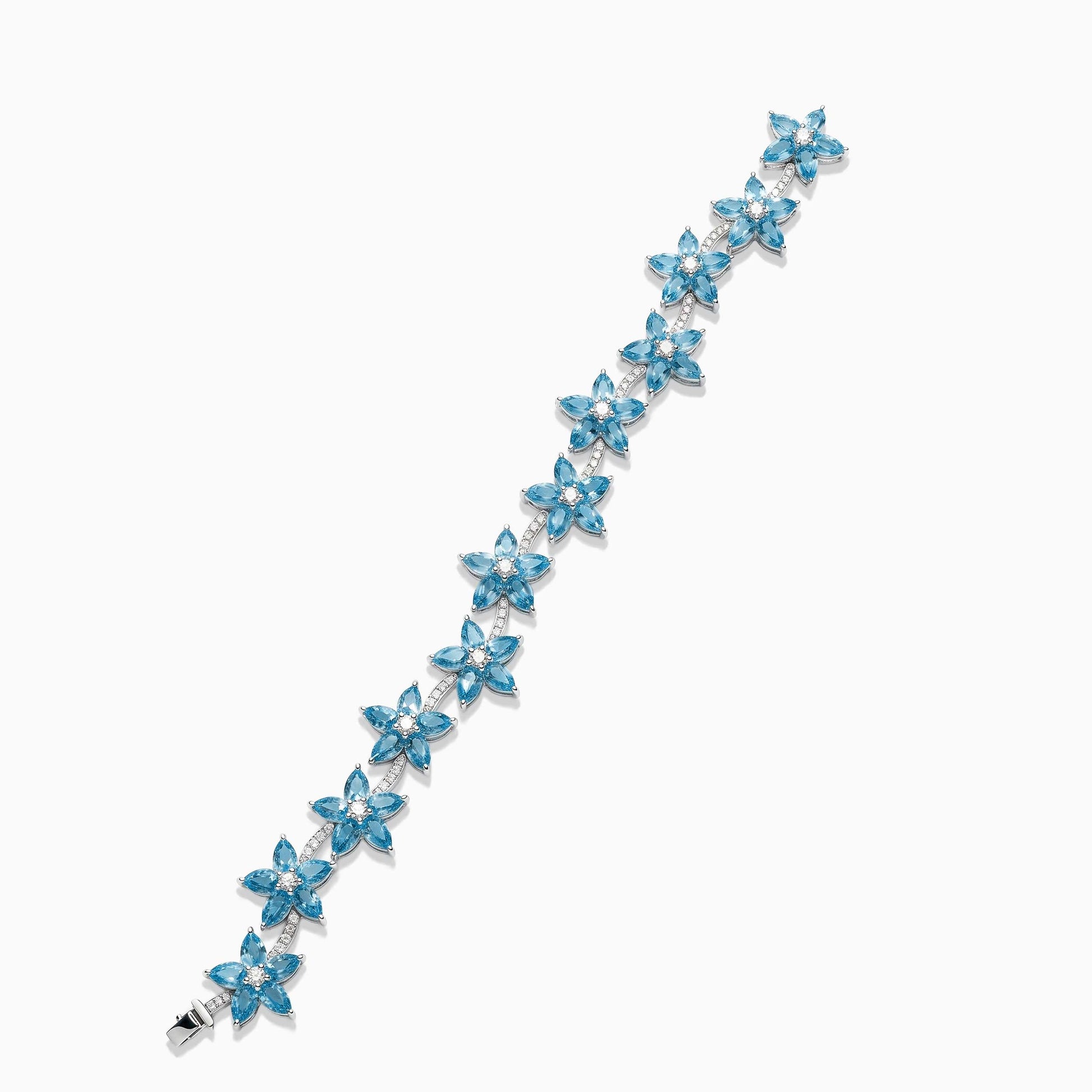 Aquamarine & Diamond Platinum Bracelet