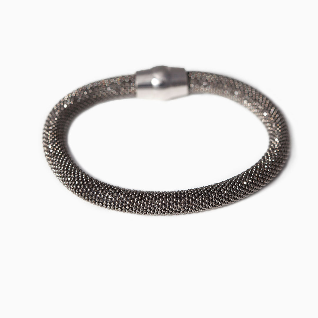 Black Gold Plated Large Mesh Bracelet