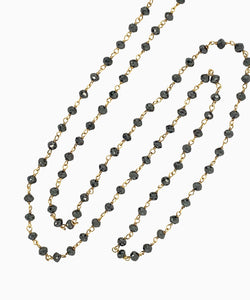 Black Diamond Yellow Gold Necklace