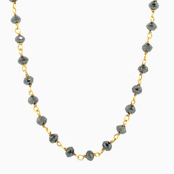 Black Diamond Yellow Gold Necklace
