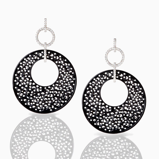 Black Jade Diamond Earrings