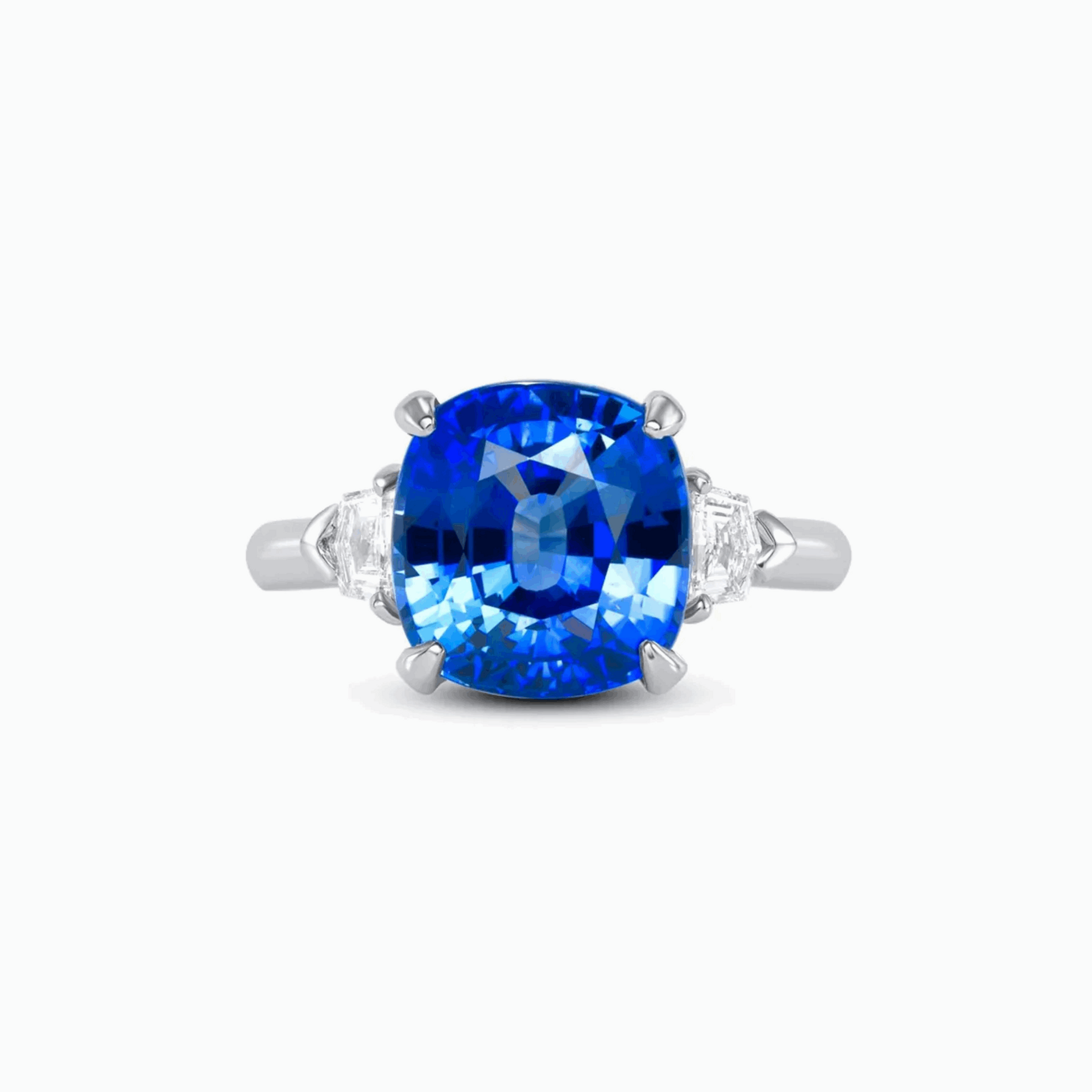 Blue Sapphire Diamond Platinum Ring – ROBIN WOOLARD