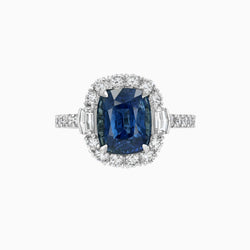 Sapphire & Diamond Platinum Ring