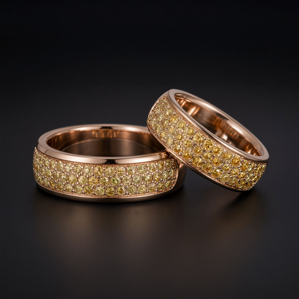 Canary Yellow Diamonds Wedding Band