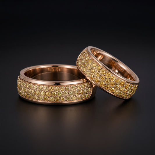 Canary Yellow Diamonds Wedding Band