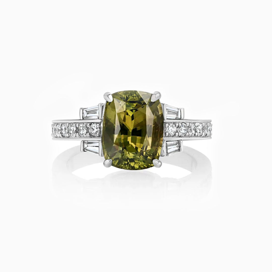 Cushion Sri Lanka Alexandrite & Platinum Ring