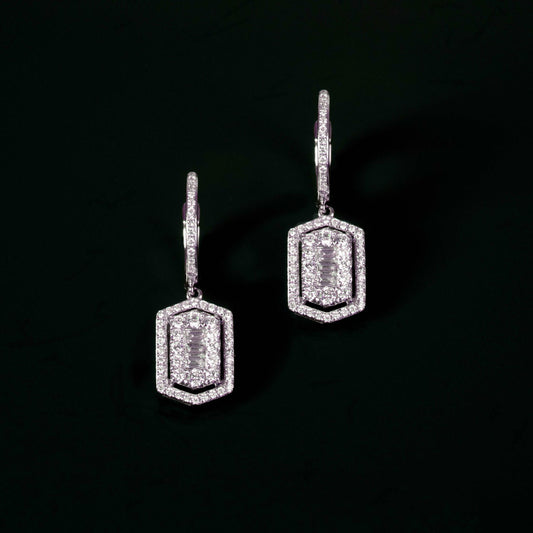 Diamond Deco Drop Earrings