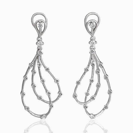 Diamond Double Teardrop Gold Earrings