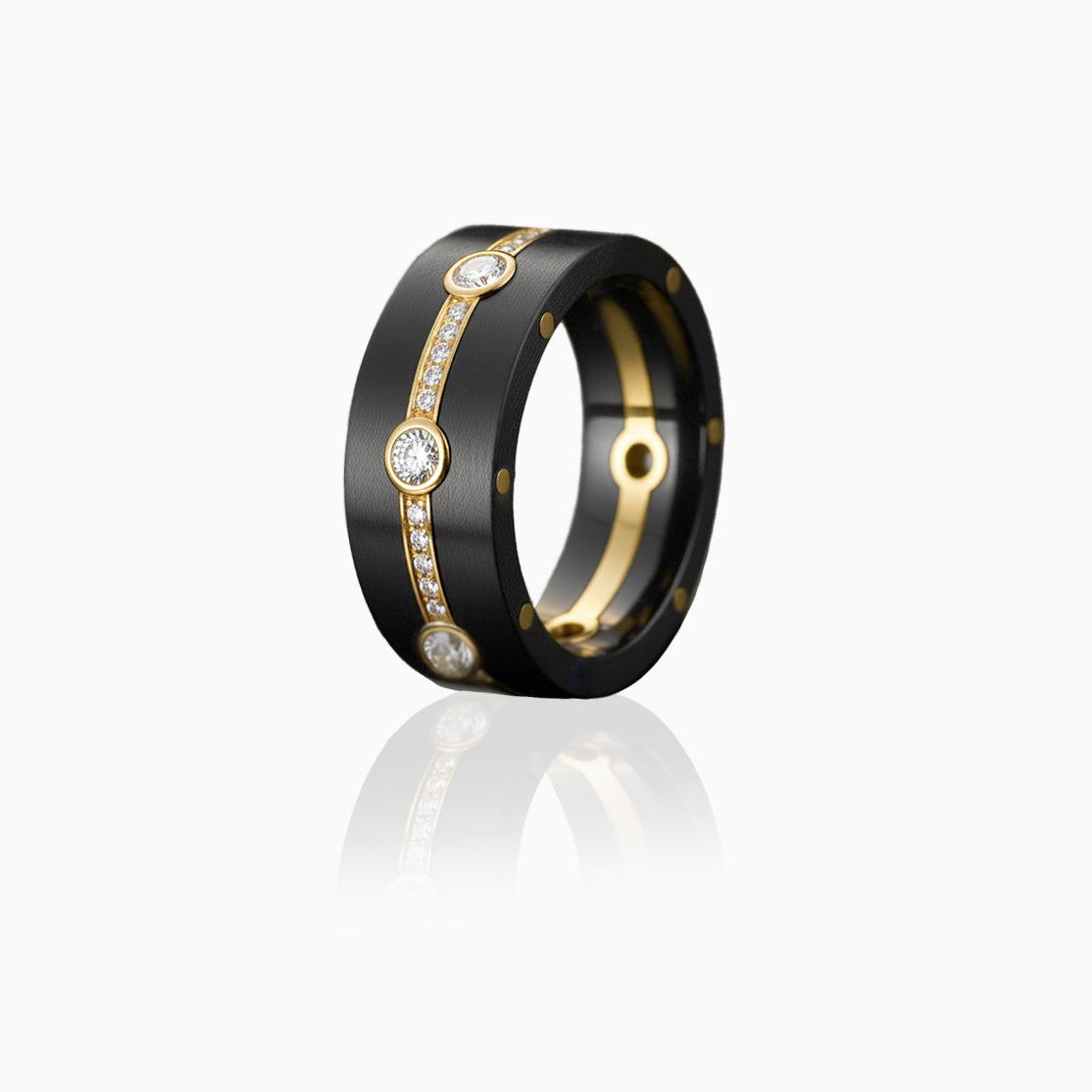 Titanium & Gold Diamond Band