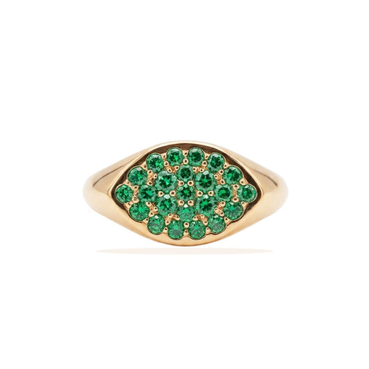 Emerald Pave Yellow Gold Ring
