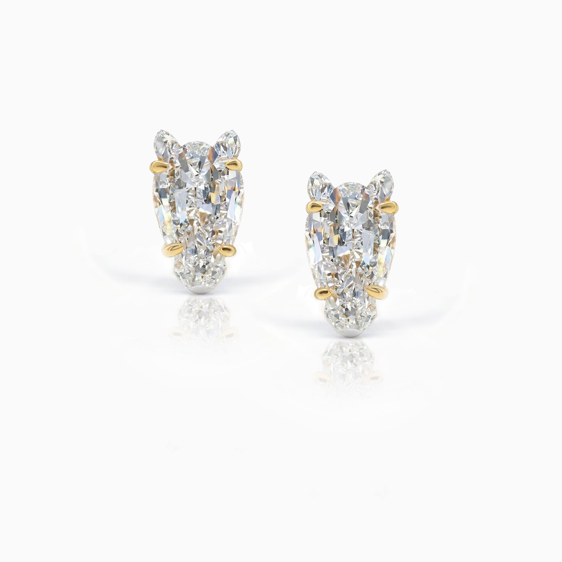 Equestrian Horse Diamond Yellow Gold Earr Studs