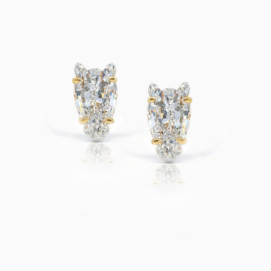 Equestrian Horse Diamond Yellow Gold Earr Studs