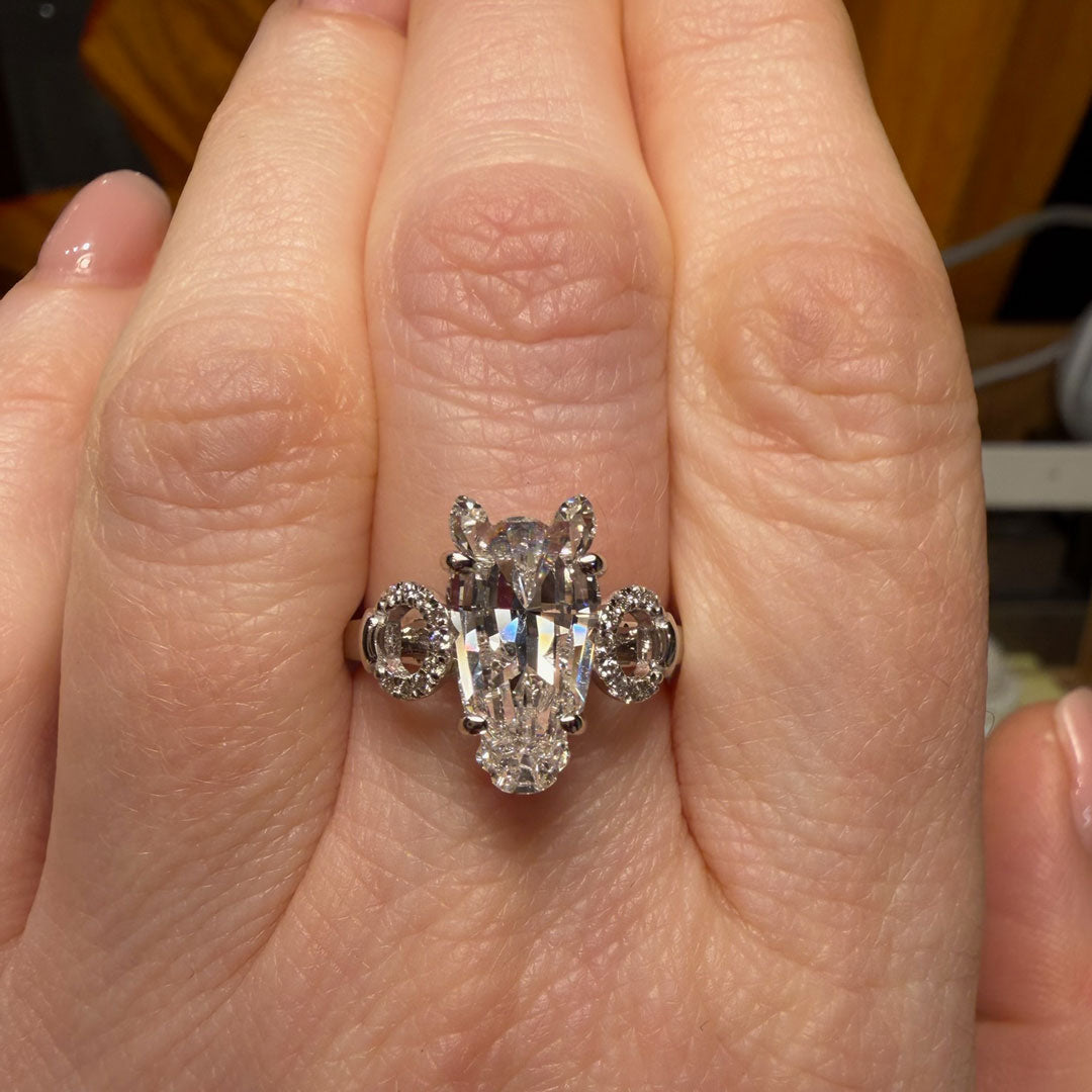 Equestrian Horse Lab Grown Diamond White Gold Ring