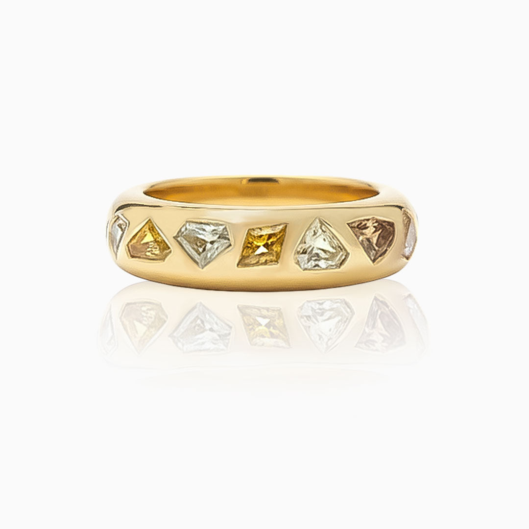 Fancy Color Diamonds Yellow Gold Band