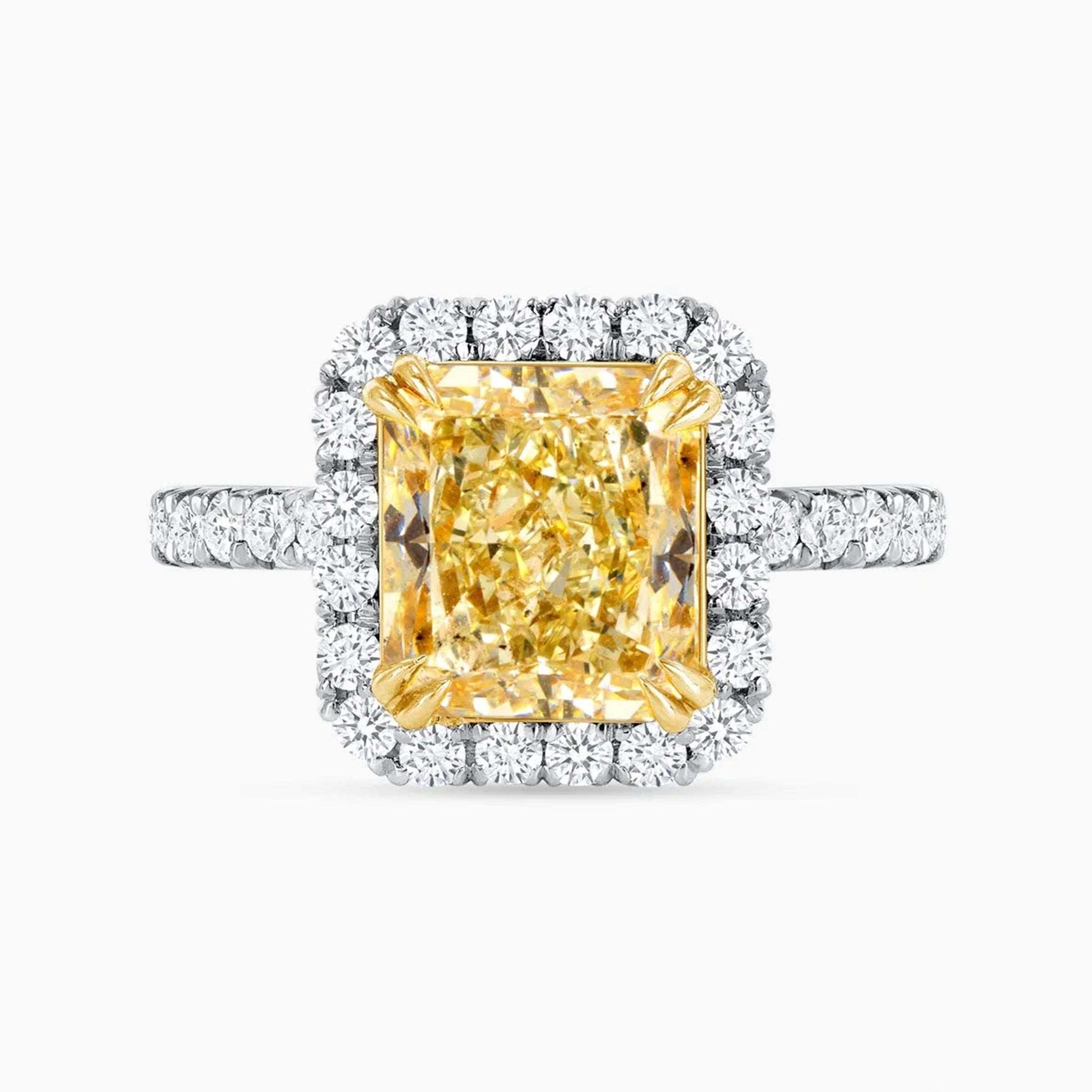Fancy Yellow Diamond Platinum Engagement Ring